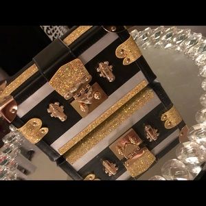 Black, white & gold crossbody purse